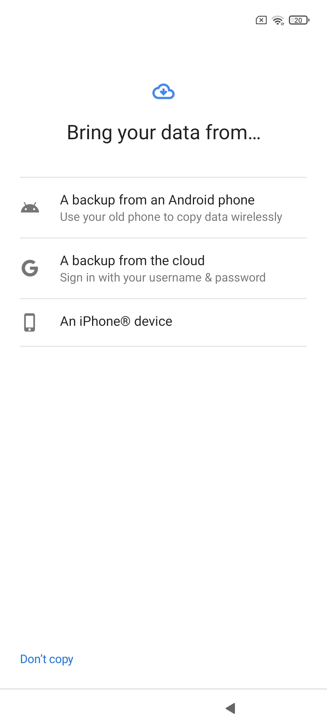 Migrate photos and videos from an older android phone to a new one