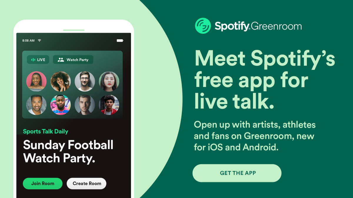Spotify's Locker Room mobile app renamed Greenroom