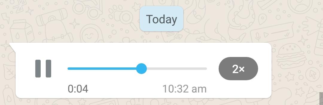 Play WhatsApp Voice Message at 2x speed