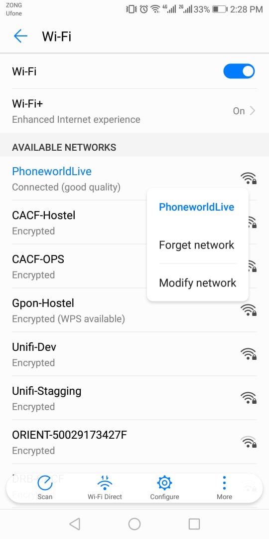 Connected to Wi-Fi but no internet access