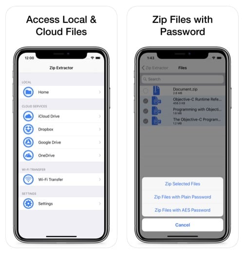 zip file making apps for iOS