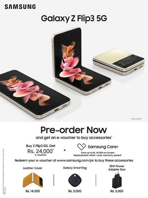 Galaxy Z Flip3 is also available for pre-order priced at Rs. 194,999