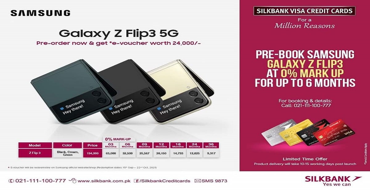 Pre-book Samsung Galaxy Z Flip 3 5G in Pakistan with 0% Markup