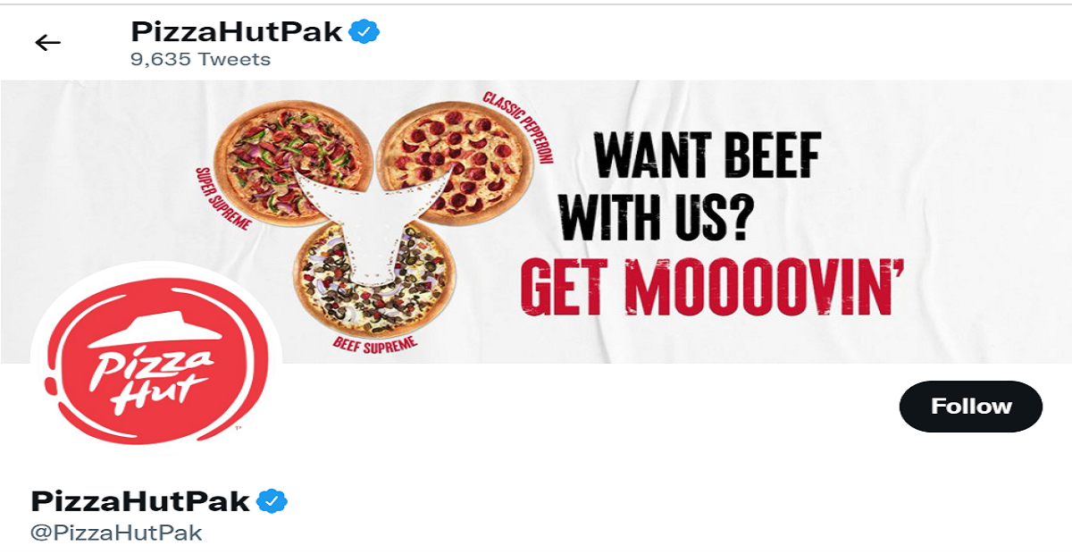 Pizza Hut gets Delivery order from India to Pakistan in exchange to 3k likes on Twitter