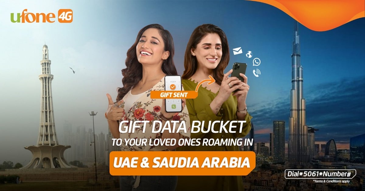 Ufone launches roaming data gift facility in UAE & Saudi Arabia