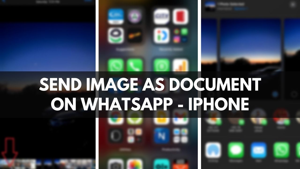 How to Send Photo as a WhatsApp document on an iPhone?