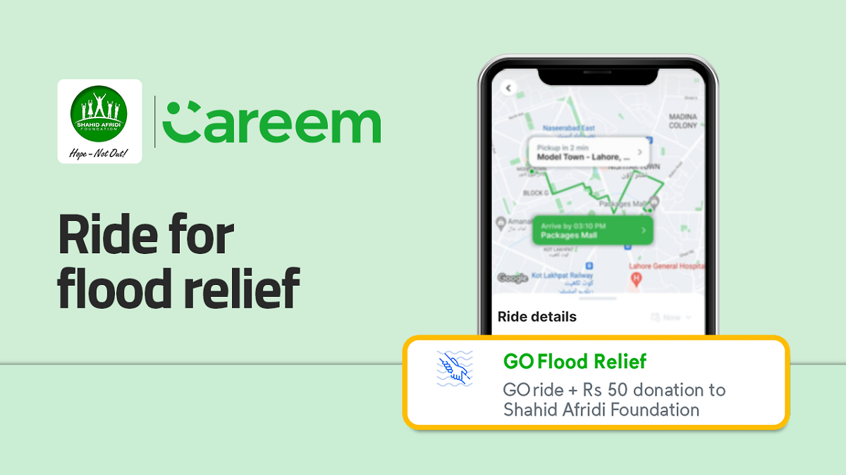 Careem and Shahid Afridi join hands for flood relief efforts