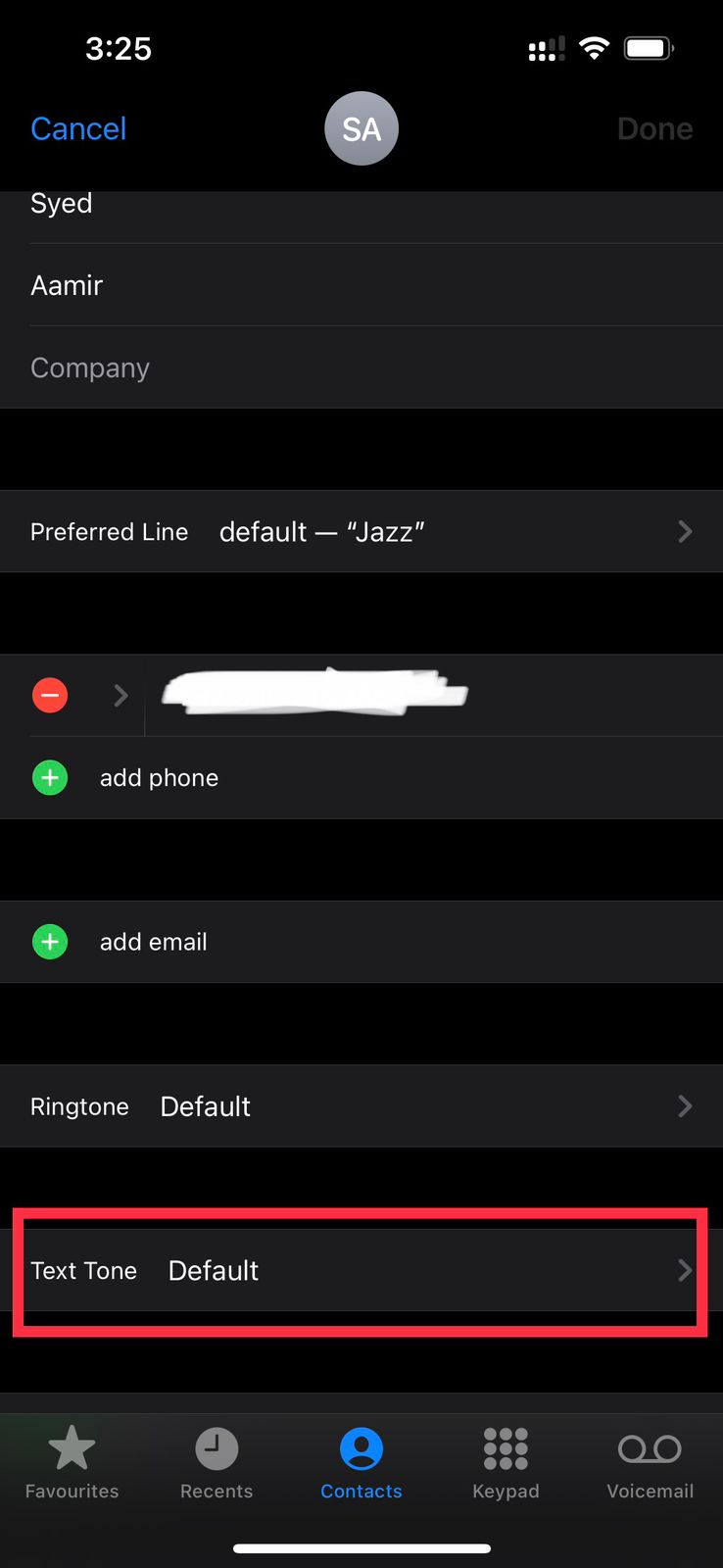 mute contacts on iPhone