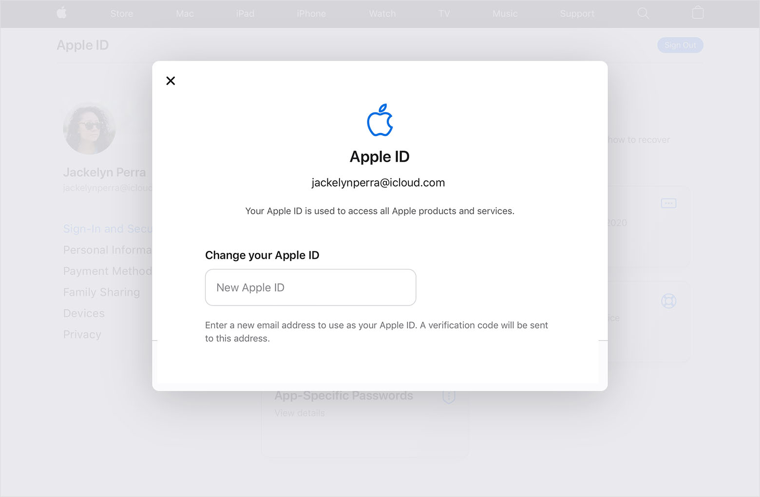 apple ID changed