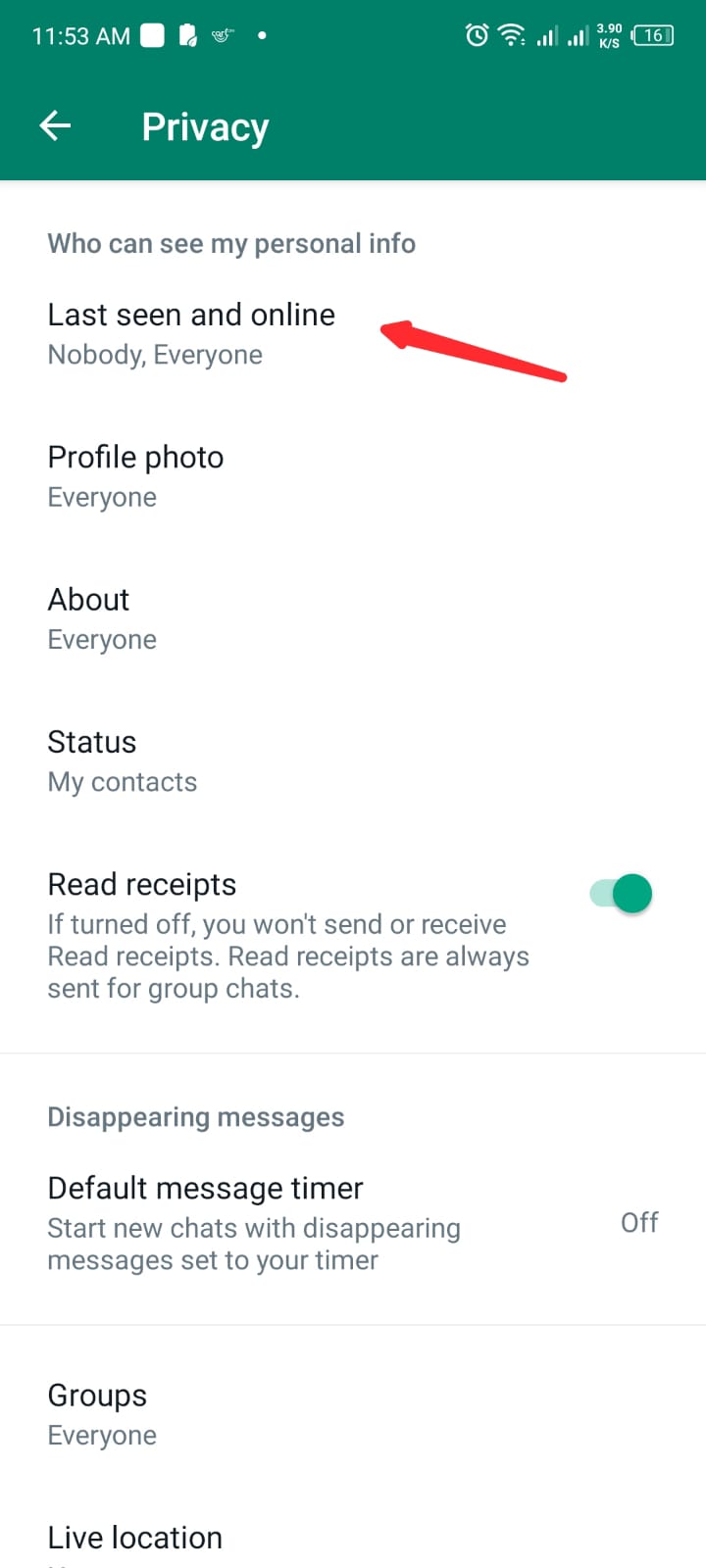 hide online status for WhatsApp