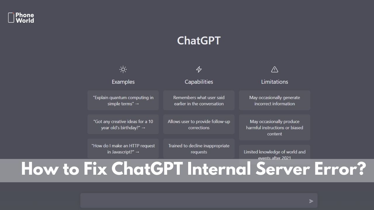 fix chatgpt internal server problem