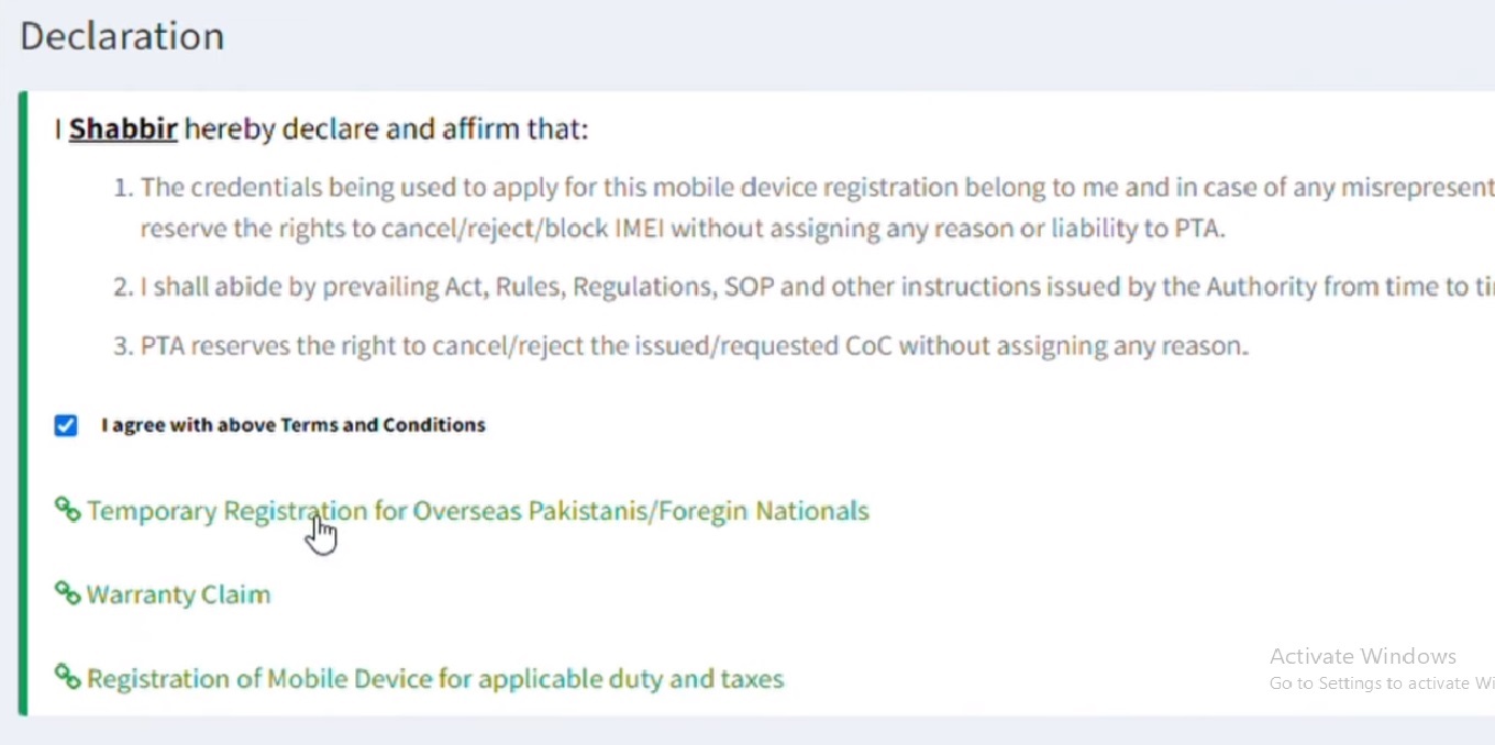 overseas pakistani mobile use without PTA tax