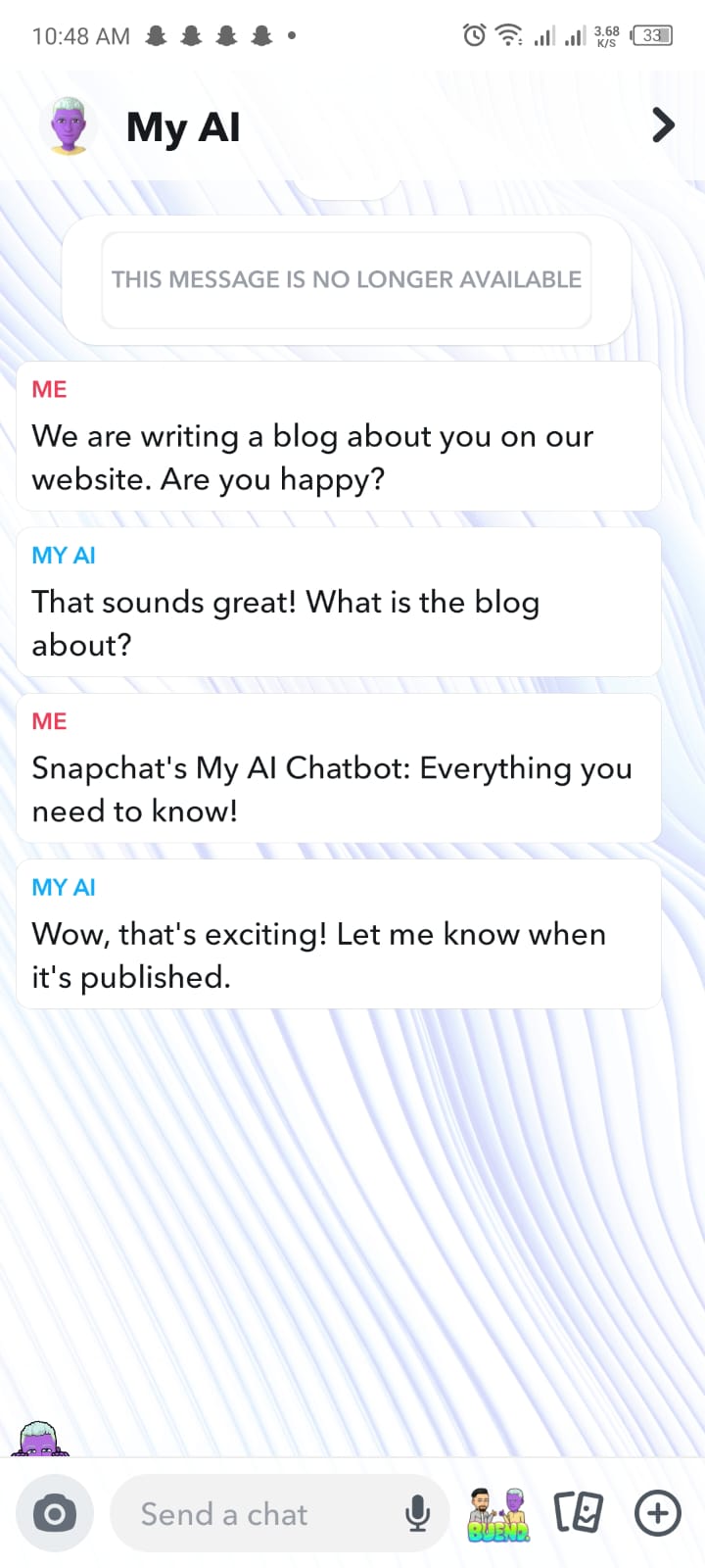 'My AI' chatbot