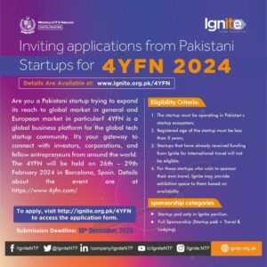 Ignite Empowers Pakistani Startups to rise Globally at 4YFN Barcelona 2024