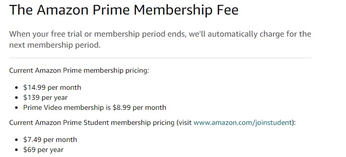 Amazon Prime Video Subscription Plan