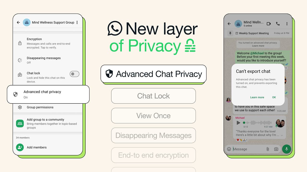 WhatsApp Rolls Out Advanced Chat Privacy to Lock Down Exports and AI Use