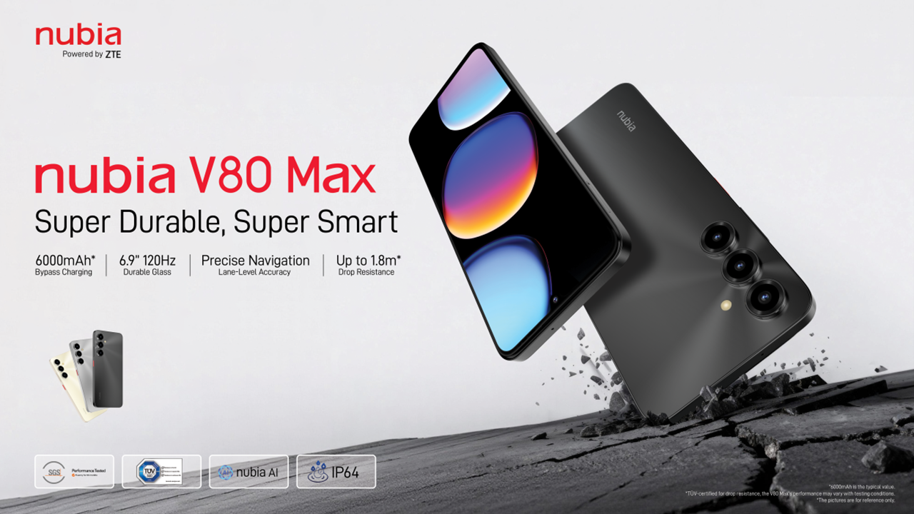 nubia V80 Max durability and specifications