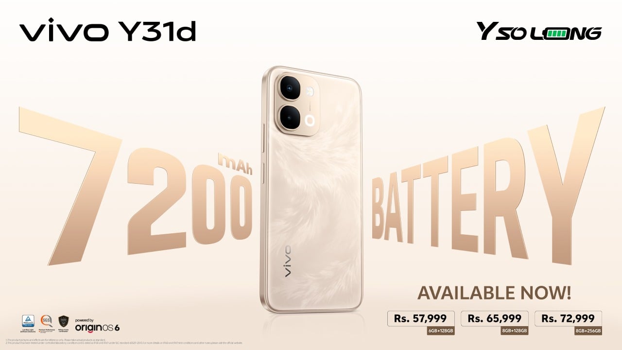 Vivo Y31d smartphone displaying its interface